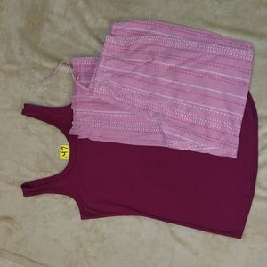 Pajama pants with hearts and tank top